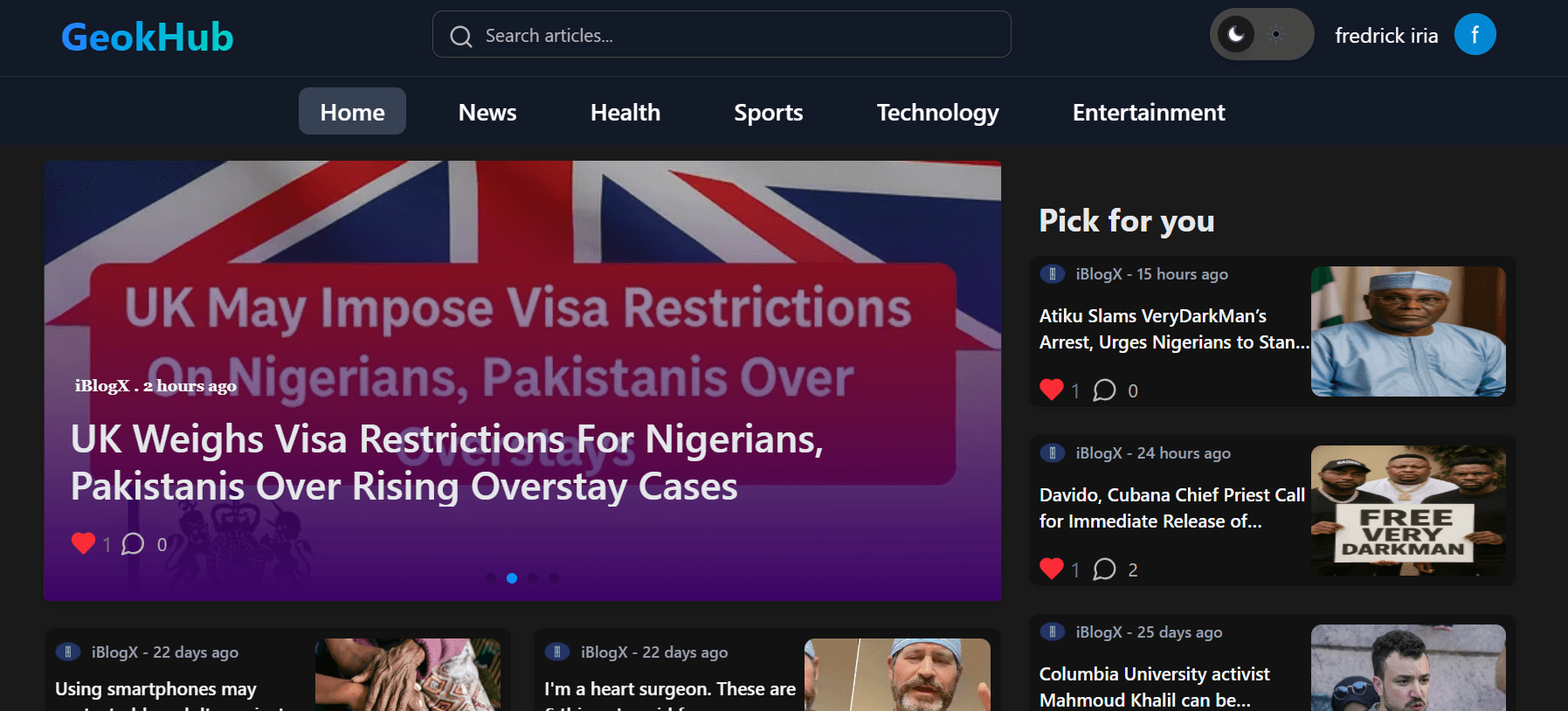 Website banner